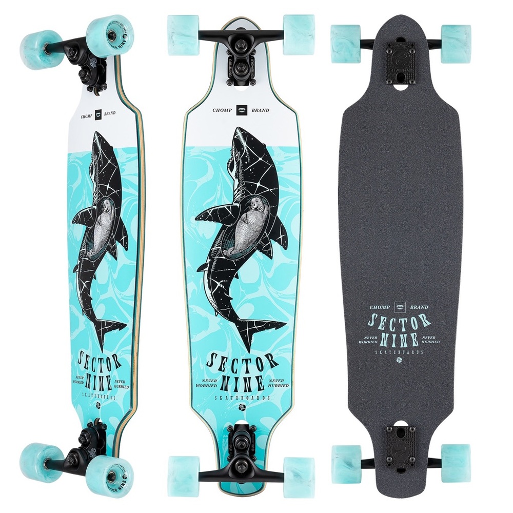 Sector Nine Blue Shark Longboard Deck Only (No Trucks Or Wheels)